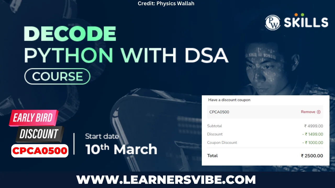 Best Coupon Code For Full Stack Development - PW skills 2 PW SKILLS PYTHON COUPON CODE